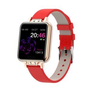 ZL13 1.22 inch Color Screen IP67 Waterproof Smart Watch, Support Sleep Monitor / Heart Rate Monitor / Menstrual Cycle Reminder, Style: Red Leather Strap