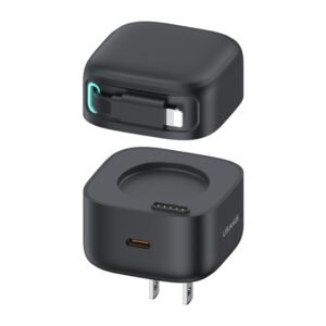 USAMS US-CC210 SMF Series PD35W 8 Pin + Type-C Dual Port GaN Fast Charger, US Plug