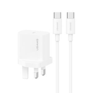 USAMS CC227 20W Fast Charging Charger Set, USB-C / Type-C to USB-C / Type-C, USB-C / Type-C to 8 Pin