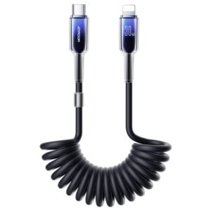 JOYROOM S-A43 30W USB-C / Type-C to 8 Pin Coiled Fast Charging Data Cable, Type-C to 8 Pin