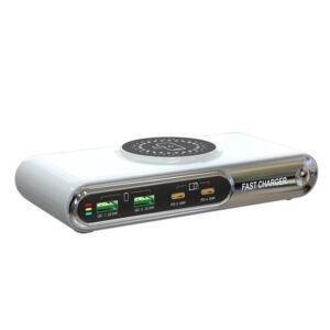 F9A 6 in 1 72W Multifunctional Smart Charger with LED Ambient Light, AU Plug, US Plug, EU Plug, UK Plug