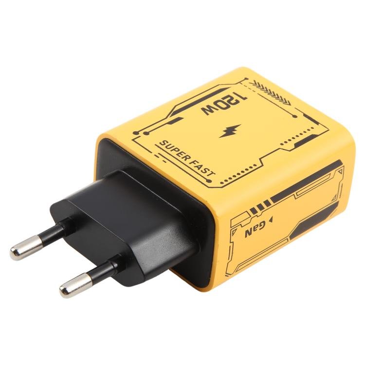 AR-PD14 GaN 120W Charge Adapter 4 Port 2 PD 2 QC 3.0 USB and USB-C / Type-C Fast Charger, EU Plug, US Plug - Image 2