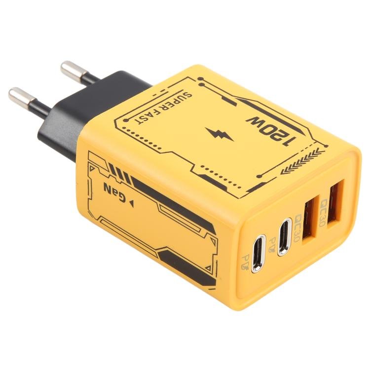 AR-PD14 GaN 120W Charge Adapter 4 Port 2 PD 2 QC 3.0 USB and USB-C / Type-C Fast Charger, EU Plug, US Plug - Image 3