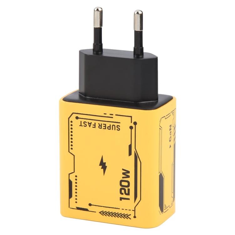 AR-PD14 GaN 120W Charge Adapter 4 Port 2 PD 2 QC 3.0 USB and USB-C / Type-C Fast Charger, EU Plug, US Plug - Image 4