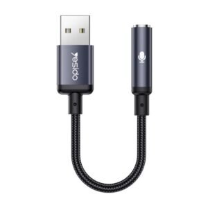 Yesido YAU46 USB to 3.5mm Aluminum Alloy Audio Adapter, YAU46