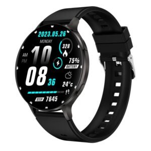 QS07 1.75 inch AMOLED Round Screen Smart Watch, Support Health Monitoring, Black Silicone Strap, Silver Silicone Strap, Gold Silicone Strap, Black Leather Strap, Silver Leather Strap, Gold Leather Strap, Black Bamboo Strap, Silver Bamboo Strap...