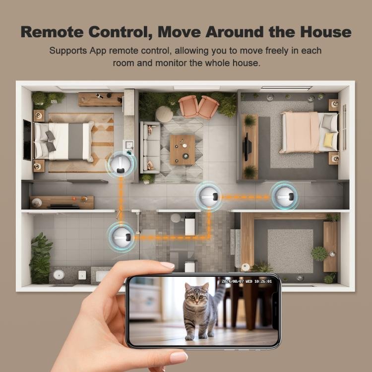 SriHome DH013 Plus 4MP Smart Pet Robot Camera with Auto-Charging Dock, US Plug, UK Plug, EU Plug, AU Plug - Image 8
