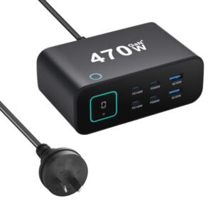 YMX-615-LCD470W 4xType-C and 2xUSB 470W GaN Multi-Function Charger, AU Plug, EU Plug, UK Plug, US Plug