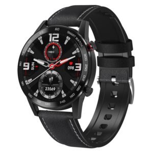 1.3 inch Touch Screen Dual-mode Bluetooth Smart Watch, Support Sleep Monitor / Heart Rate Monitor / Blood Pressure Monitoring, Black Leather Strap