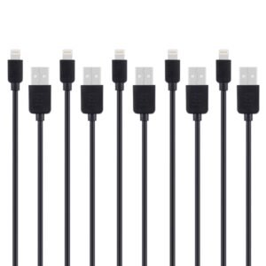 5 PCS HAWEEL 1m High Speed 8 pin to USB Sync and Charging Cable Kit for iPhone, iPad(Black)