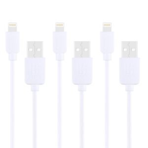 3 PCS HAWEEL 1m High Speed 8 pin to USB Sync and Charging Cable Kit for iPhone, iPad(White)