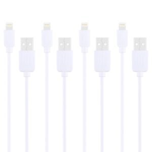 4 PCS HAWEEL 1m High Speed 8 pin to USB Sync and Charging Cable Kit for iPhone, iPad(White)