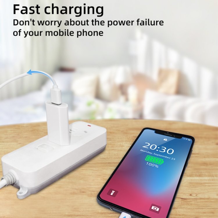 2 in 1 5V 1A EU Plug Travel Charger Adapter with 1m 8-pin Cable For iPhone(White) - Image 7