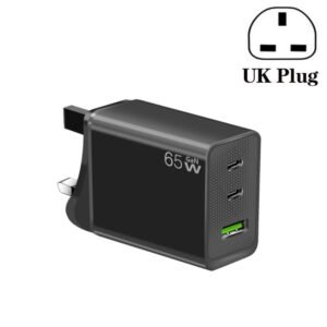 GaN PD65W Type-C x 2 + USB3.0 Laptop Adapter for Apple MacBook Series ,EU Plug