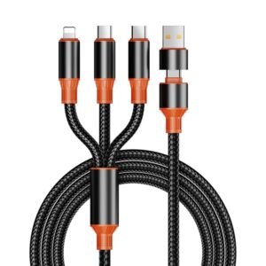 ENKAY 6-in-1 5A USB + Type-C to Type-C / 8 Pin / Micro USB Multifunction Fast Charging Cable, Length:1.2m, ENK-CB166