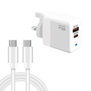 PD41 GaN PD 45W + USB Charger with Type-C to Type-C Data Cable, UK Plug, UK Plug