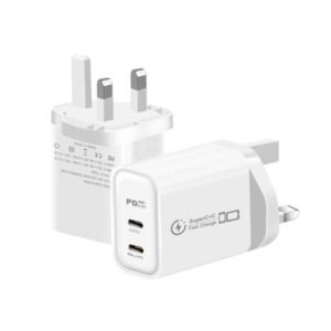 949-2C PD25W Dual Type-C Charger Supporting PD3.0 / PPS Protocol, UK Plug, UK Plug