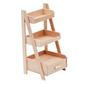 1:12 Mini House Toy Simulation Wooden Flower Stand Model, Wooden Flower Stand