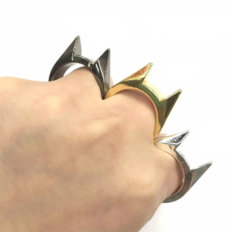 Women Men Safety Survival Ring Tool Self Defence Stainless Steel Finger Defense Ring - Image 3