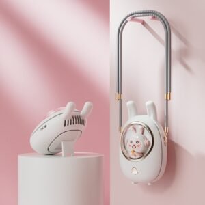 Children Hanging Neck Fan USB Handheld Light Glowing Mini Portable Fan, Children White, Children Pink, Children Yellow