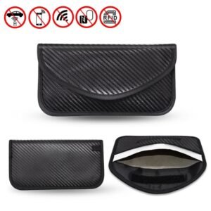 Carbon Fiber Signal Shielding Bag Radiation-proof RFID Phone Key Bag 20 x 10cm, Carbon Fiber 20 x 10cm