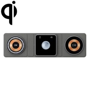 XH-X8 15W 3-in-1 MagSafe Foldable Mini Magnetic Mobile Phone Earphone Watch Wireless Charger, XH-X8