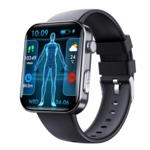 F300 2.1-Inch Screen Smart Watch Supports Bluetooth Calls/ECG/Blood Composition Analysis/50+ Sports Modes, Black Silicone, Black Pink Silicone, Black Gray Silicone, Black Milan, Black 3-Beads Steel, Black Leather, Black Brown Leather