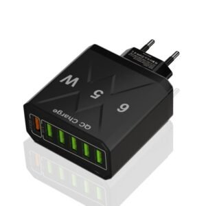 65W 6USB Ports QC3.0 Fast Charging Cell Phone Charger, EU Plug (Black), EU Plug (White), US Plug (Black), US Plug (White), UK Plug (Black), UK Plug (White)