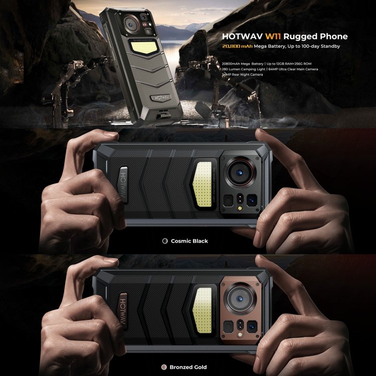 HOTWAV W11 Rugged Phone, Night Vision, 20800mAh, 6.6 inch Android 13 MT8788 Octa Core, Network: 4G, OTG, Recording Call, 6GB+256GB - Image 5
