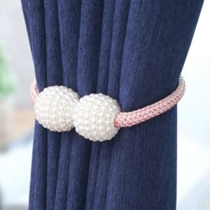 Fashion Adornments Pearl Magnetic Buckle Curtain Strap, Pearl