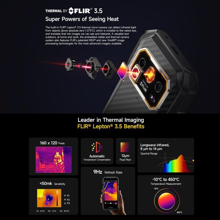 Ulefone Armor 27T+ Rugged Phone, 12GB+256GB, Thermal Imager, Night Vision, 10600mAh, 6.78 inch Android 14 MediaTek Helio G99 Octa Core, Network: 4G, NFC, OTG, Armor 27T+ - Image 4