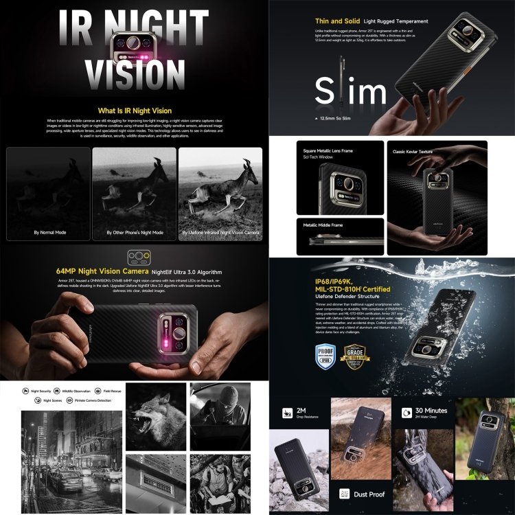 Ulefone Armor 25T Rugged Phone, 6GB+256GB, Thermal Imaging, 6.78 inch Android 14 MediaTek Helio G99 Octa Core, Network: 4G, NFC, OTG, Armor 25T - Image 6