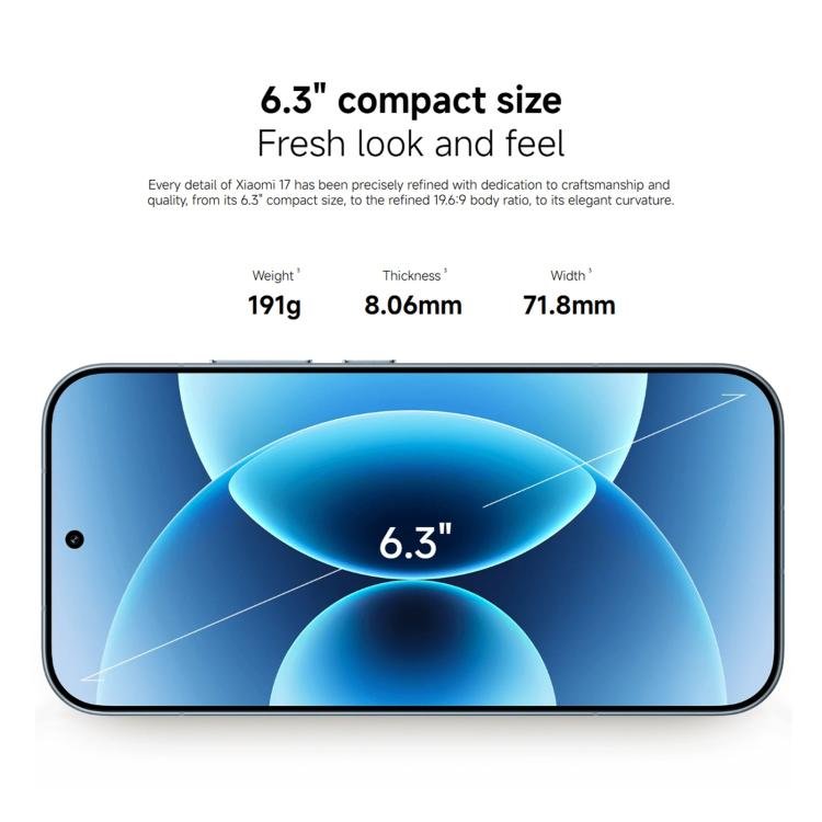 Xiaomi 17 Global, 12GB+256GB, Ultrasonic Fingerprint, 6.3 inch Xiaomi HyperOS 3 Snapdragon 8 Elite Gen 5 Octa Core, NFC, Network: 5G, 12GB+256GB - Image 6