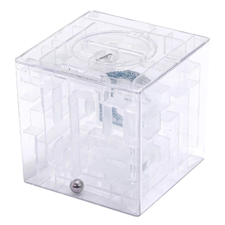 3D Puzzle Transparent Money Maze Bank Saving Coin Gift Box, 3D Puzzle Saving Coin - Image 2