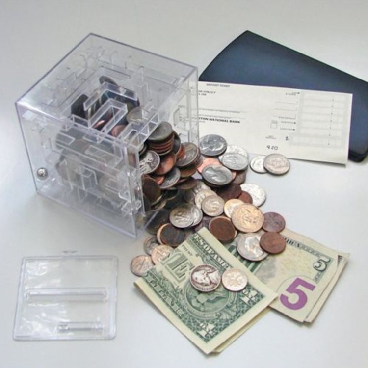 3D Puzzle Transparent Money Maze Bank Saving Coin Gift Box, 3D Puzzle Saving Coin - Image 5