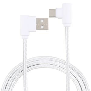 1.2m 2A 90 Copper Wires Woven Elbow USB-C / Type-C 3.1 to USB 2.0 Data / Charger Cable