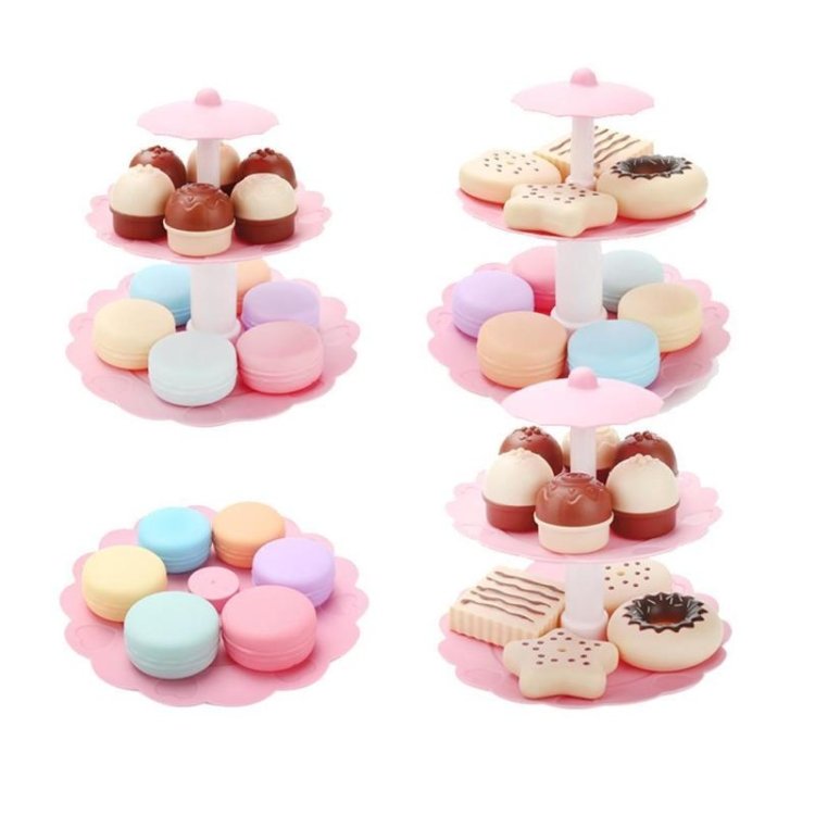 Kids Food Toy Children Cake Desserts Tower Party Tea Set Pretend Role Play Food Toys - Image 5