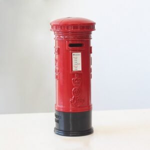 Retro Tin Alloy Telephone Booth Postbox Piggy Bank Decoration, Telephone Booth, Mailbox
