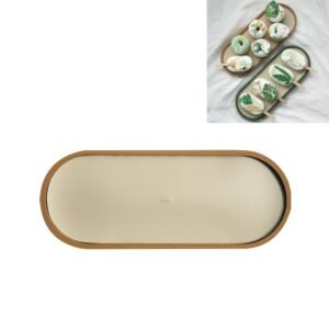Desktop Shallow Storage Tray Sundries Tray Jewelry Display Tray, , Oval (Warm Brown), , Triangle (Warm Brown), , Round (Warm Brown), , Oval (Dark Green), , Triangle (Dark Green), , Round (Dark Green), , Oval (Green Lotus), , Triangle (Green Lotus)...