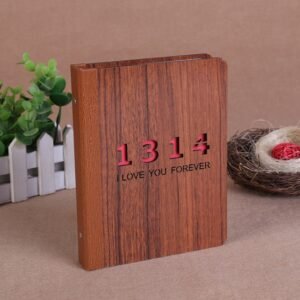 6-Inch 32 Sheets Wooden DIY Photo Album Creative Gift, 1314, Grow Up, Happiness, Baby Love, Love For You, The Story Of Time, Forever, Photo Album, I love You, I Am On My Way, Fawn, Pickup Light Stream Shadow