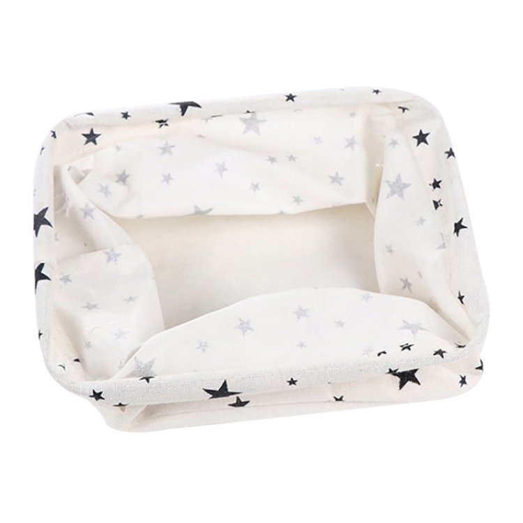 2 PCS Canvas Desktop Storage Basket Sundries Storage Box with Handle, Cross, Star, Tree, Black spot - Image 2