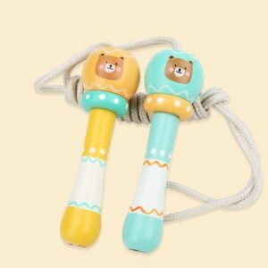 Wooden Cartoon Children Skipping Rope Kindergarten Pupils Beginners Adjustable Skipping Rope, Length: 2.16m, Bear, Fox