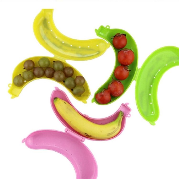 2 PCS Cute 3 Colors Fruit Banana Protector Box Lunch Container Storage Box for Kids - Image 5