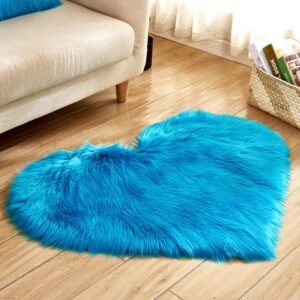 Love Heart Rugs Artificial Wool Sheepskin Hairy Carpet Faux Floor Mat Fur Plain Fluffy Soft Area Rug Tapetes, 30*40cm, 40*50cm, 50*60cm, 70*90cm, 80*90cm