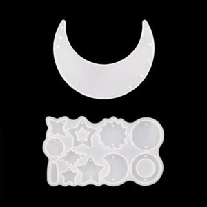 DIY Windbell Epoxy Mold Moon Pendant Wind Bell Hanging Set Mold, Style:, MD3535 + MD3536, MD3535 + MD3536 + Fish Line