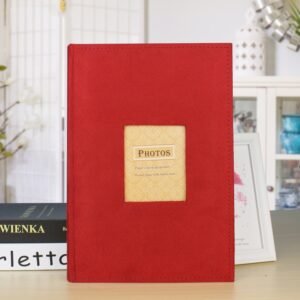 4R 6 Inch 300 Sheets Cloth Photo Album Retro Insert Photo Album Postcard Storage Photo Album, Red, Green, White, Orange