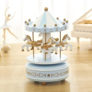 Sky City Carousel Clockwork Music Box Couples Birthday Gift, K0131 Star Blue, K0132 Star Pink, K0111 Star Red, K0121 Flowers Grass Red, K0112 Flowers Grass Rose, K0233 Dot Red, K0232  Dot Blue + Pink, K0231 Dot Blue, K0321 Red White