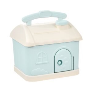 Children Cartoon Desired Storage Piggy Bank, Small House Blue, Small House Pink