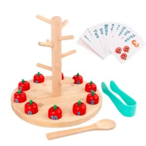 Wooden Toys For Children Early Education Mathematics Cognitive, Mathematics Cognitive(Apple Picking)