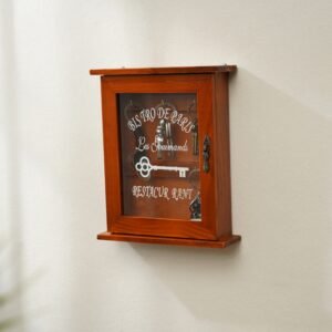 Entry Wooden Wall Hanging Key Storage Box, Spec:, Old Colors, Blue, Old with 3 Seamless Nails, Blue with 3 Seamless Nails